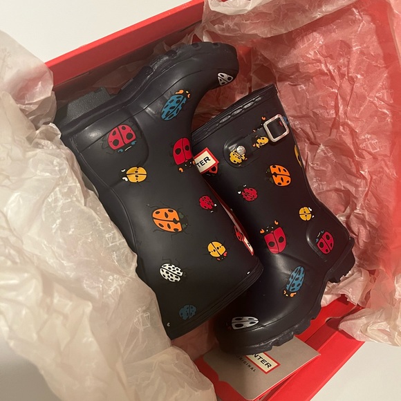 Hunter Ladybug Navy Rain Boots - Picture 2 of 7